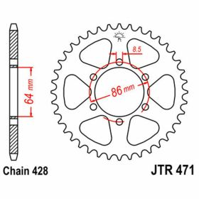 JT sprocket 45 teeth 428 pitch steel for Kawasaki KE 125