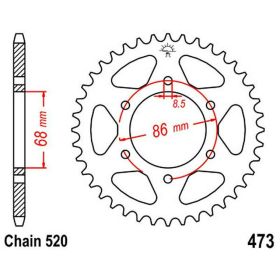 Corona JT 37 denti passo 520 acciaio per Kawasaki Z