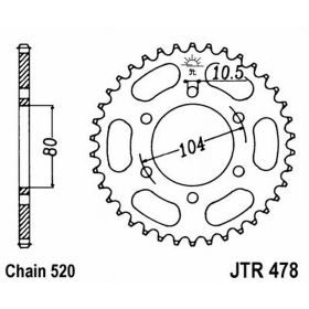 JT JTR478.46ZBK MOTORCYCLE REAR SPROCKET