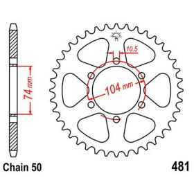 JT Crown 45 Zähne Teilung 530 Stahl JTR481.45 für Kawasaki