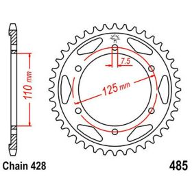 JT Sprocket 46 Teeth Pitch 428 Silver Steel for GILERA COGUAR 125