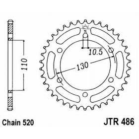 JT JTR486.47 MOTORCYCLE REAR SPROCKET