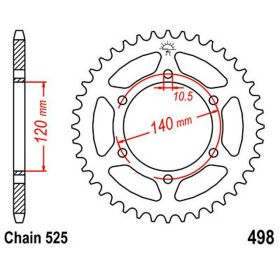 JT Crown 40 Teeth Pitch 525 Steel JTR498.40