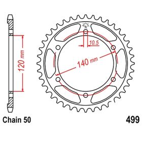 REAR SPROCKET Z46 530 D.INT. 120 727.38.99