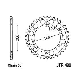 MOTORRAD HINTER KETTENRAD JT JTR499.48
