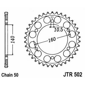 JT JTR502.42 MOTORCYCLE REAR SPROCKET