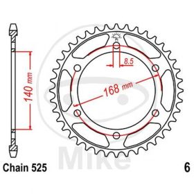REAR SPROCKET Z41 525 BLACK D.INT. 140 727.58.37