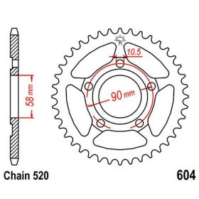 JT 44 Teeth 520 Pitch Black Steel Sprocket for Honda NSR 125
