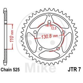 REAR SPROCKET Z45 525 D.INT. 110 727.00.09