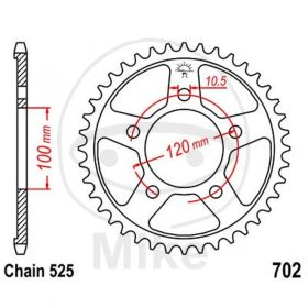 REAR SPROCKET Z40 525 SILVER D.INT. 100 727.11.66