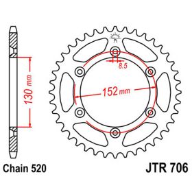 JT JTR706.46 MOTORCYCLE REAR SPROCKET