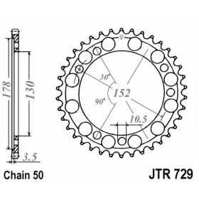 JT JTR729.46 MOTORCYCLE REAR SPROCKET
