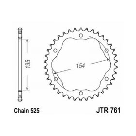 JT JTR761.38 MOTORCYCLE REAR SPROCKET