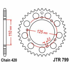 JT 50 Teeth 420 Pitch Black Steel Sprocket for Suzuki RMX
