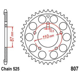 JT Sprocket 44 Zähne Teilung 525 Stahl für Suzuki