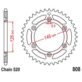 REAR SPROCKET Z47 520 BLACK D.INT. 126 727.66.29