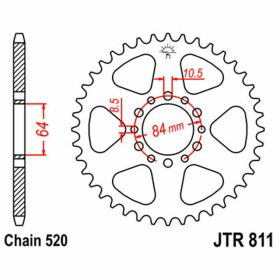 Corona JT 39 denti passo 520 nera acciaio per Suzuki TS 185 ER