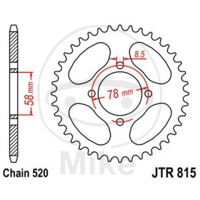 Motorrad hinter kettenrad JT JTR815.38