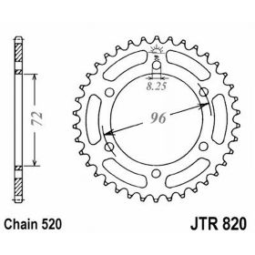 JT JTR820.42 MOTORCYCLE REAR SPROCKET