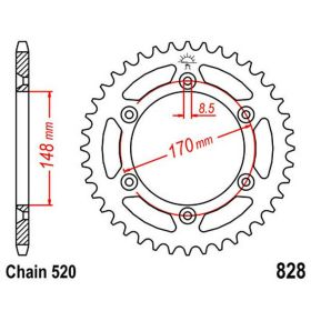 Corona JT 46 denti passo 520 nera acciaio JTR828.46