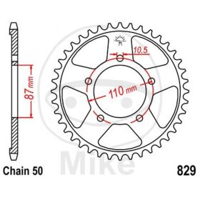 REAR SPROCKET Z47 530 SILVER D.INT. 087 727.36.83