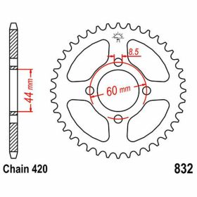 JT 45-Zähne 420 Pitch Schwarzes Stahlritzel für Yamaha