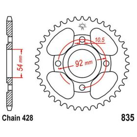 JT Crown 44 Teeth Pitch 428 Steel for Yamaha RD