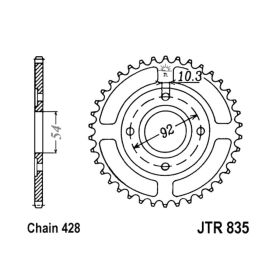 JT JTR835.45 MOTORCYCLE REAR SPROCKET