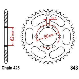 JT 54 Zähne 428 Pitch Schwarzes Stahlritzel für Yamaha DT
