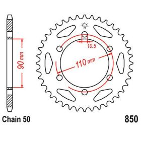 Corona JT 31 denti passo 530 acciaio per Yamaha XS