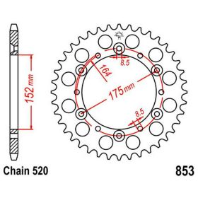 JT Sprocket 38 Teeth 520 Pitch Steel JTR853.38