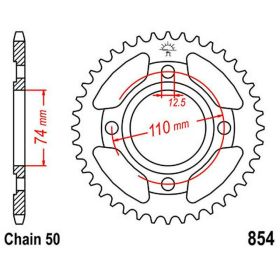 Corona JT 41 denti passo 530 acciaio per Yamaha XS