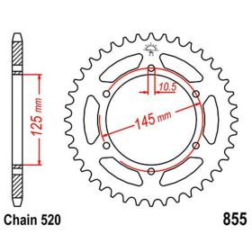 JT Chainring 46 Teeth 520 Pitch Steel for Yamaha