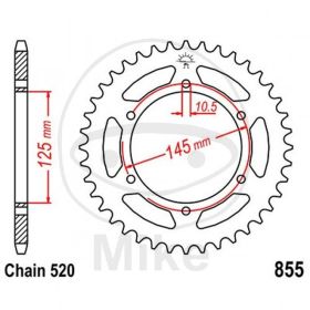REAR SPROCKET Z47 520 BLACK D.INT. 125 727.00.10