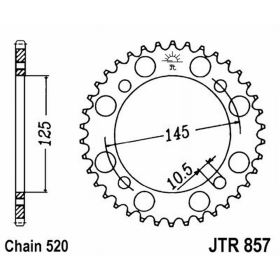 JT JTR857.42 MOTORCYCLE REAR SPROCKET