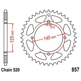 Corona JT 46 denti passo 520 nera acciaio JTR857.46