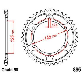 JT Couronne 46 Dents Pas 530 Acier JTR865.46 pour Yamaha