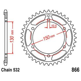 JT Sprocket 43 Teeth Pitch 532 Silver Steel for Yamaha