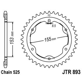 MOTORRAD HINTER KETTENRAD JT JTR893.38ZBK