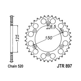 Motorrad hinter kettenrad JT JTR897.45