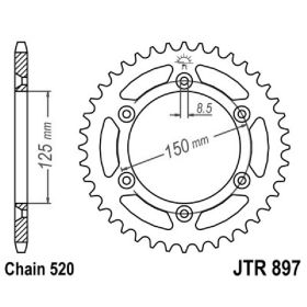 JT JTR897.46 MOTORCYCLE REAR SPROCKET