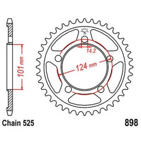 JT 42 Zähne 525 Teilung Stahl Zahnrad für KTM