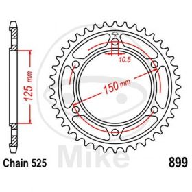 REAR SPROCKET Z45 525 SILVER D.INT. 125 727.44.42