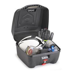 KAPPA MONOLOCK TOP CASE K320N CUBE 32 LITERS BLACK SILVER WITH KIT AND PLATE
