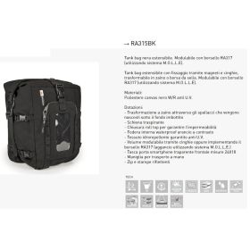ZAINO TRASFORMABILE IN BORSA SERBATOIO COLORE NERO 20 LITRI