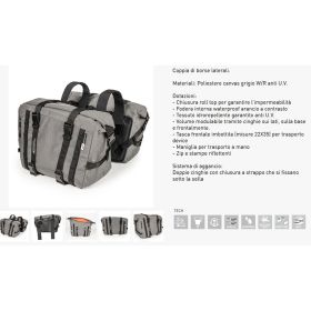 COPPIA BORSE LATERALI GRIGIO MORBIDE 25 LITRI