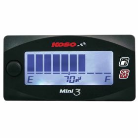 Indicatore KOSO Benzina Mini Style 0-100% 60x33 mm 12V DC bianco retroilluminato