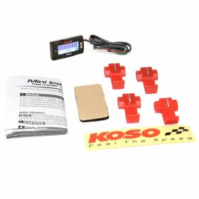 Indicatore KOSO Benzina Mini Style 0-100% 60x33 mm 12V DC bianco retroilluminato