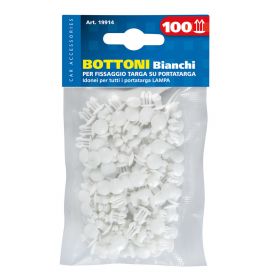 Set 100 bottoncini targa - Bianco