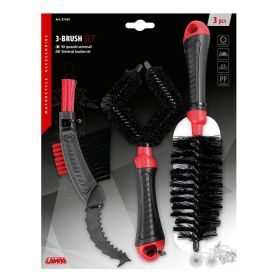 Lampa Set of 3 Brushes for Motorcycle and Bike Cleaning